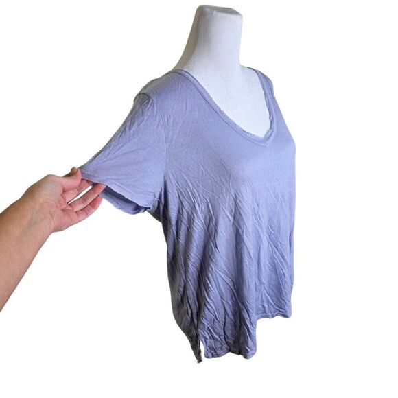 PST Los Angeles Short Sleeve VNeck Brushed Cotton TShirt Womens Size M Purple - Picture 2 of 7